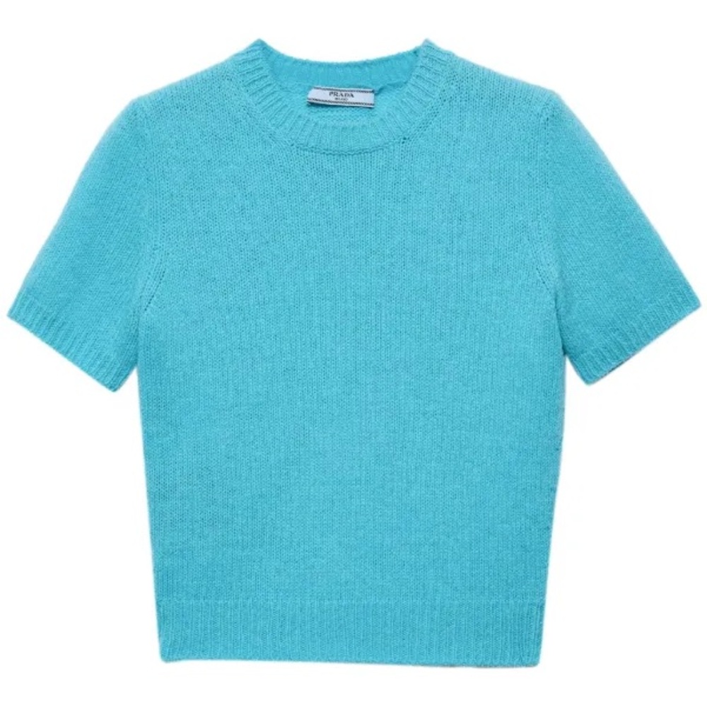 Prada Short-Sleeve Cashmere Sweater